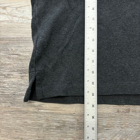 Vintage 90s Polo Ralph Lauren Charcoal Gray Men L Pony 1/4 Zip Mock Neck Sweater - Picture 7 of 8